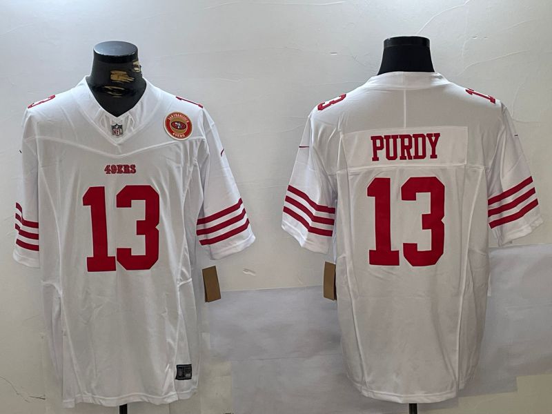 Men San Francisco 49ers #13 Purdy White Three generations 2024 Nike Vapor Limited NFL Jersey style 4